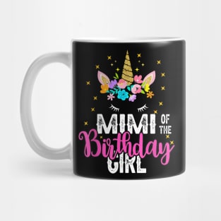 Mimi Of The Birthday Girl Floral Unicorn Birthday Mug